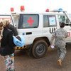 Wounded civilians being transported by the UN Mission in South Sudan (UNMISS) from Bor to the capital Juba.