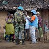 Peacekeepers serving with the UN Organization Stabilization Mission in the Democratic Republic of the Congo (MONUSCO) on patrol.