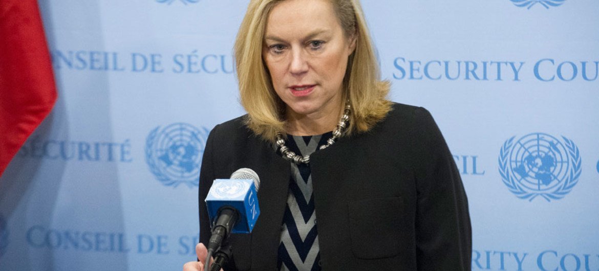 Sigrid Kaag, Coordinatrice spéciale de la Mission conjointe OIAC-ONU pour l'élimination des armes chimiques de Syrie. Photo ONU/Evan Schneider