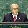 Ariel Sharon, former Prime Minister of Israel, addresses the High-level plenary meeting of the 60th Session of the UN General Assembly (2005).