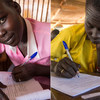 Youth taking their Primary School Leaving Examination (PSLE) in UN bases in Juba, South Sudan. Their exams, scheduled for 16 December, were disrupted by fighting last year. UNMISS/Isaac Alebe Avoro Lu’ba