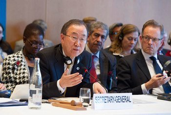Secretary-General Ban Ki-moon addresses High-level Segment of the UN peace conference on Syria in Montreux, Switzerland.