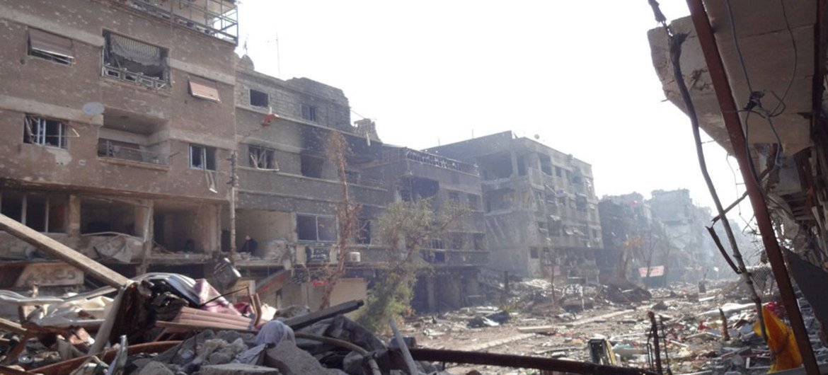 Campamento de Yarmouk, en Damasco  Foto: ONU