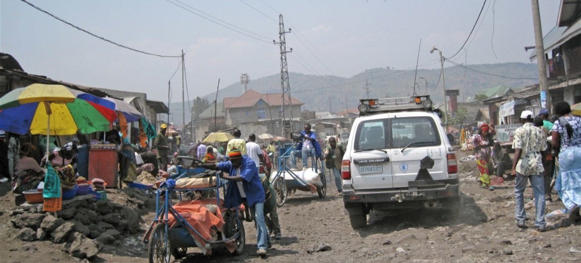 A market street in Goma, the capital of the eastern province of North Kivu in the Democratic Republic of the Congo (DRC).