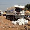 Distribution of food and household items at the IDP site surrounding the airport in Bangui, Central African Republic.