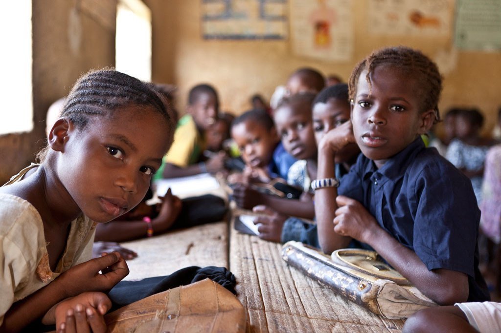 Des enfants dans une école à Tombouctou, au Mali. 