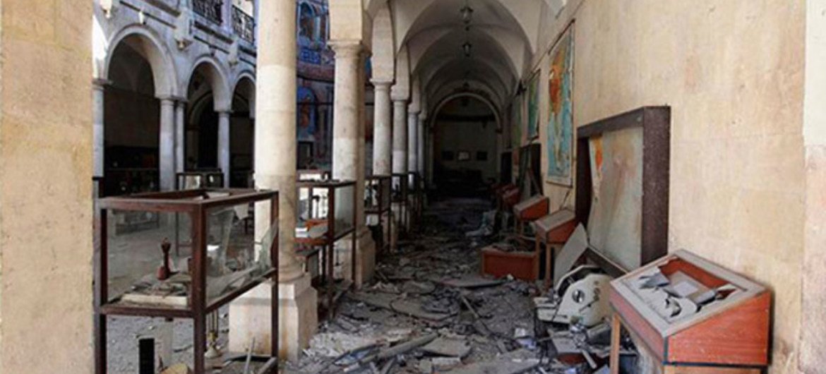 A damaged museum in Aleppo, Syria.