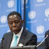 UNFPA Executive Director  Babatunde Osotimehin (left) and  Secretary-General Ban Ki-moon at the launch of ICPD Beyond 2014 Global Report.