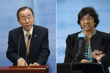 Secretary-General Ban Ki-moon and UN High Commissioner for Human Rights Navi Pillay.