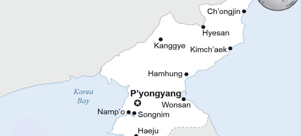 كوريا الشمالية.  المصدر: مكتب تنسيق الشؤون الإنسانية