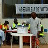 Voting in first round presidential polls in Guinea-Bissau. A military coup scuppered the run-off in April 2012.