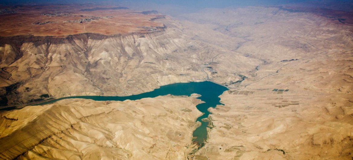 Aerial view of Jordan, between Amman and Aqaba.