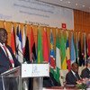 FAO Assistant Director-General and Regional Representative for Africa Bukar Tijani addresses the 28th Regional Conference for Africa in Tunis.