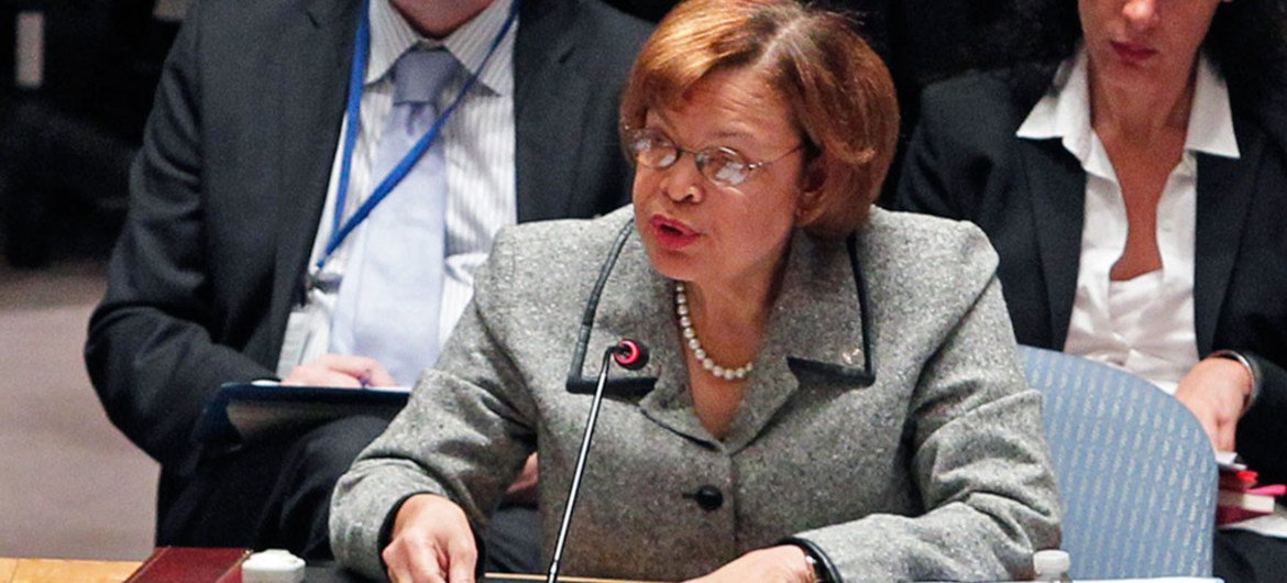 La Representante Especial del Secretario General de la ONU para Haiti, Sandra Honoré  Foto.ONU/ JC McIlwaine