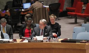 Head of the UN Integrated Peacebuilding Office in Sierra Leone (UNIPSIL), Jens Anders Toyberg-Frandzen, delivering his final briefing to the Security Council.
