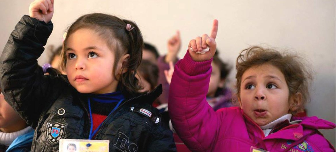 روضة أطفال تدعمها اليونيسف في حمص، سوريا. المصدر: اليونيسف / شهزاد نوراني
