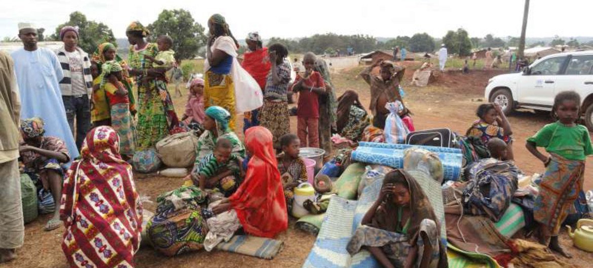 Central African Republic refugees at the Gbiti transit centre in Cameroon.