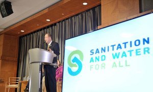 Secretary-General Ban Ki-moon addresses an event entitled, “Sanitation and Water for All", in Washington, DC.