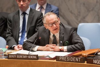 Deputy Secretary-General Jan Eliasson addresses the Security Council meeting on the 1994 genocide in Rwanda.