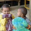 Children living at the Market 3 IDP camp in the centre of Laiza town, Kachin state, Myanmar.