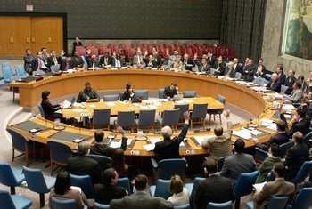 The Security Council voting to adopt resolution 1540 (2004), on 28 April 2004.