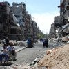 Civiles en Yarmouk, Siria  
