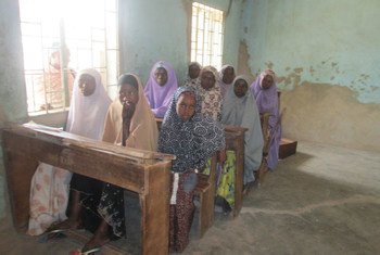 A UNESCO-Federal Government-supported literacy class in Kano, North-West Nigeria, being part of the project, 'Revitilising Adult and Youth Literacy in Nigeria'.