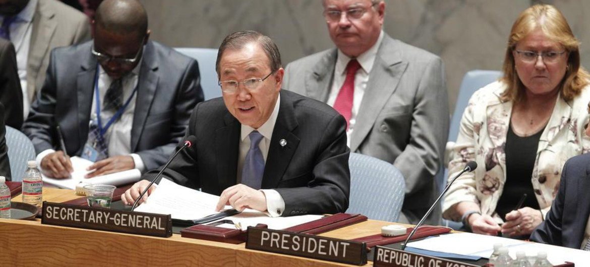 Secretary-General Ban Ki-moon briefs the Security Council on his trip to South Sudan.