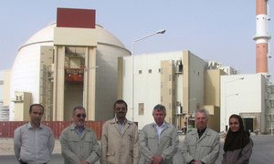 IAEA’s Integrated Regulatory Review Service (IRRS) mission members on a visit in 2010 to Iran’s first nuclear power plant in Bushehr.