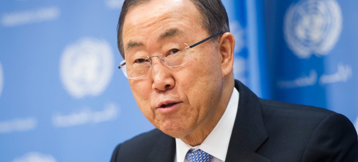 Le Secrétaire général Ban Ki-moon, Photo ONU/Mark Garten