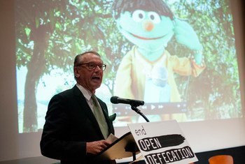 Deputy Secretary-General Jan Eliasson addresses the launch of the campaign to end open defecation.