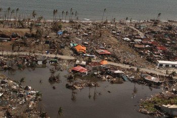 Tacloban City, Philippines, was severely hit by Typhoon Haiyan when it hit the Philippines on 8 November 2013.