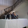 رئيس بعثة الأمم المتحدة للدعم في ليبيا، طارق متري يعلن مبادرة الحوار السياسي التي تضم مختلف الجهات الفاعلة في مؤتمر صحفي في العاصمة طرابلس. الصورة  بعثة الأمم المتحدة للدعم في ليبيا
