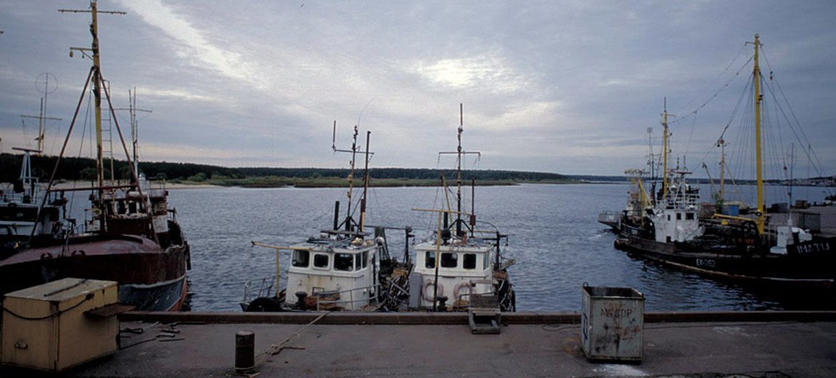 爱沙尼亚的渔船。世界银行/Curt Carnemark