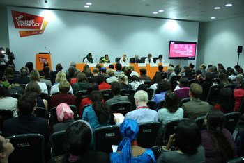 Wide view of participants at the Global Summit to End Sexual Violence in Conflict being held in London.