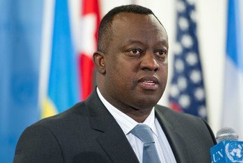 Security Council President, Ambassador Eugène-Richard Gasana of Rwanda.