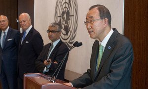 Secretary-General Ban Ki-moon briefs reporters on crash of Malaysia Airlines flight.