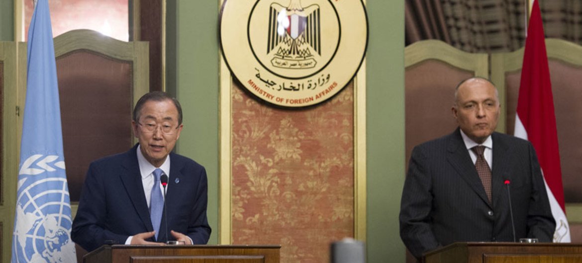 Secretary-General press conference with the Foreign Minister of Egypt, 21 July 2014.