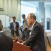 El Secretario General de la ONU, Ban Ki.moon, durante una conferencia de prensa  Foto:  Mark Garten