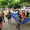 Marche de la fierté de personnes lesbiennes, gays, bisexuelles, transgenres et intersexuées (LGBTI)  en Moldavie. Photo : HCDH/Joseph Smida