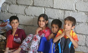 Iraqi refugee children who fled from Tal Afar and found shelter in schools, mosques and unfinished buildings in the area of Sinjar, in Ninawa governorate.