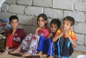 Iraqi refugee children who fled from Tal Afar and found shelter in schools, mosques and unfinished buildings in the area of Sinjar, in Ninawa governorate.