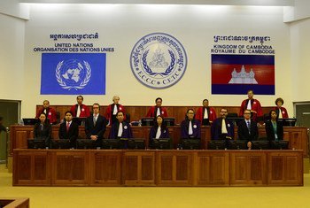 Inside the Extraordinary Chambers in the Courts of Cambodia (ECCC) as guilty verdicts are handed down in the trial of Nuon Chea and Khieu Samphan.