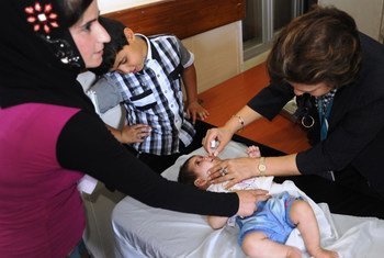 Mass polio vaccination campaign supported by WHO and UNICEF kicks off in Iraq.