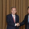 中国国家主席习近平与联合国秘书长潘基文会晤资料图片。联合国图片/P. Figuerias