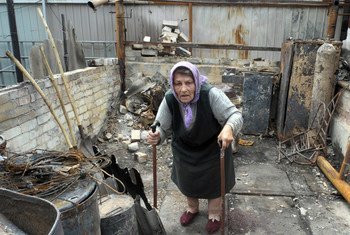 Mujer afectada por las hostilidades en el este de Ucrania  Foto: ACNUR/ Iva Zimova