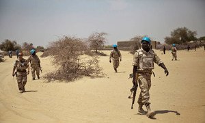 MINUSMA peacekeepers outside Ber, north east of Timbuktu, Mali.