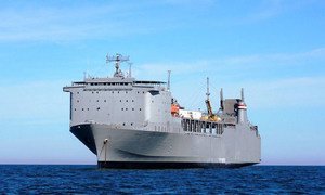 Le navire américain Cape Ray à bord duquel 581 tonnes d'un précurseur chimique du gaz sarin en provenance de la Syrie a été détruit en 2014, alors qu'il naviguait dans les eaux internationales. (archives) Photo : US Dept. of Transport