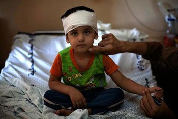 Дети несут основную тяжесть вооруженных  конфликтов, в том числе в результате эскалации насилия в секторе   Газа. Фото  ЮНИСЕФ.
