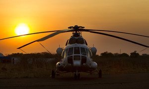 MI-8 helicopter of the United Nations Mission in South Sudan (UNMISS), in Juba.
